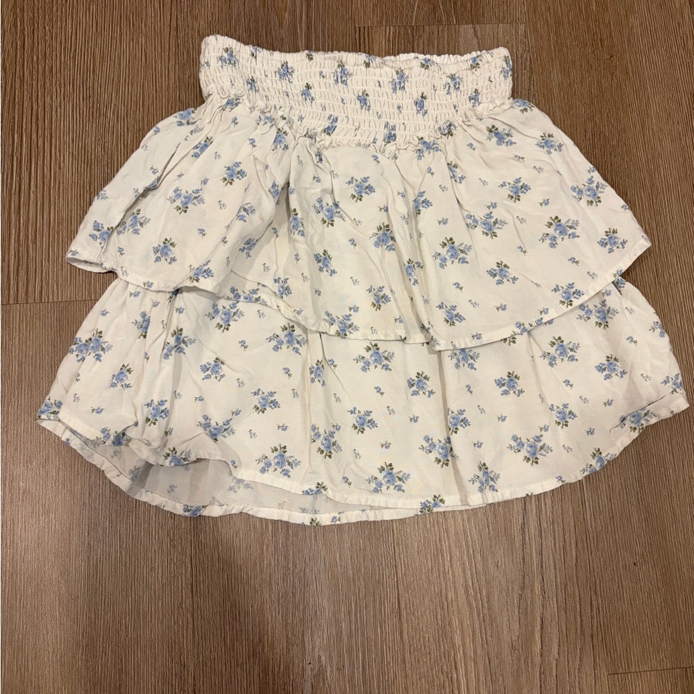 Hollister Blue Floral Mini Skirt